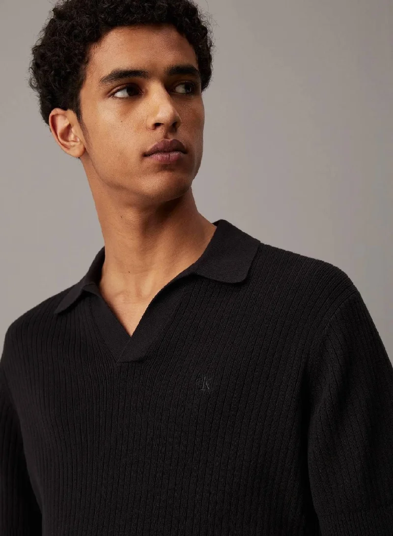 Calvin Klein Jeans  Ribbed Short Sleeve Polo Jumper for Men | Best Price UAE