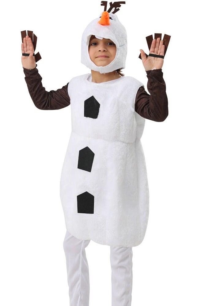 JAYATO M-sized Frozen Olaf Kid's Costume for Cosp,Kids Snowman Costume Outfit with Hood – Winter Cartoon Character Fancy Dress for Boys & Girls Party Halloween Christmas Costume - Image 2