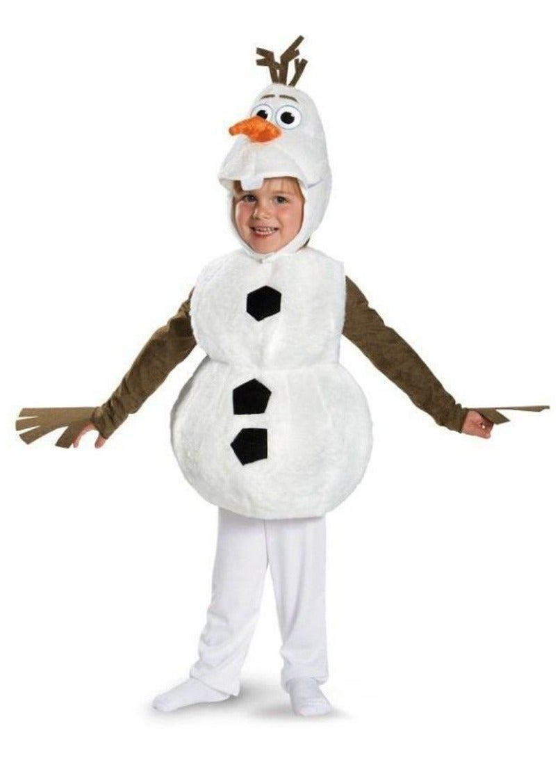 M-sized Frozen Olaf Kid's Costume for Cosp,Kids Snowman Costume Outfit with Hood – Winter Cartoon Character Fancy Dress for Boys & Girls Party Halloween Christmas Costume