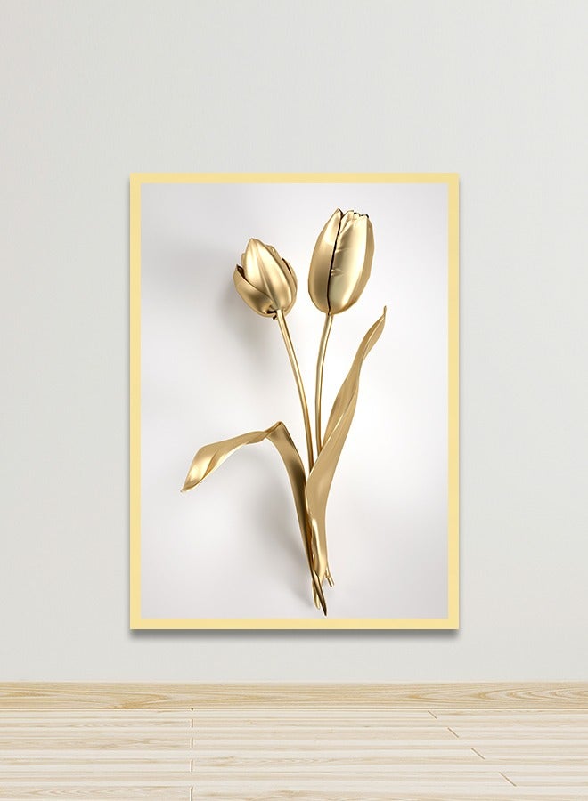 Marktna Canvas Wall Art For Wall Decoration Modern Design With A Hollow Golden Frame, Size 120x80cm One Piece - Image 1