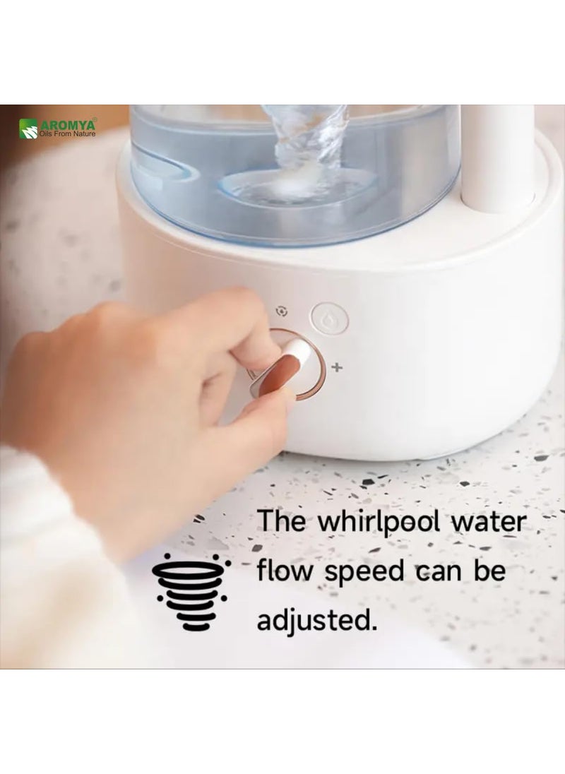 Aromya - oils from nature Aromya Oils from nature Water Spout Humidifier with 1 Litre Capacity Ultrasonic Aromatherapy Essential Oil Diffuser Perfect for Home Decor White  - Image 3