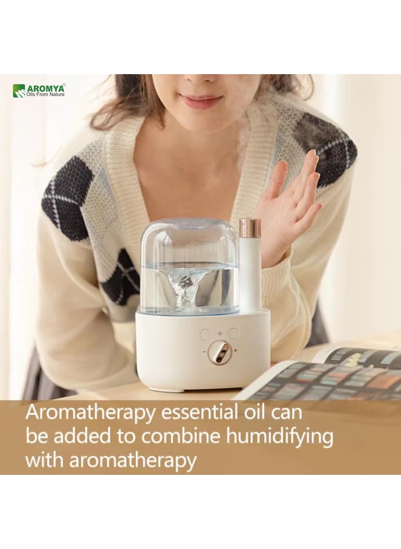 Aromya - oils from nature Aromya Oils from nature Water Spout Humidifier with 1 Litre Capacity Ultrasonic Aromatherapy Essential Oil Diffuser Perfect for Home Decor White  - Image 2