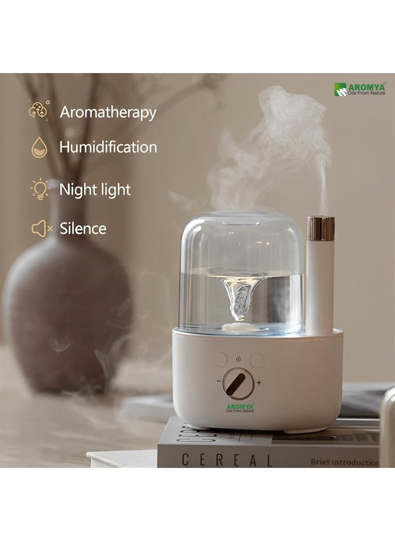 Aromya - oils from nature Aromya Oils from nature Water Spout Humidifier with 1 Litre Capacity Ultrasonic Aromatherapy Essential Oil Diffuser Perfect for Home Decor White  - Image 5