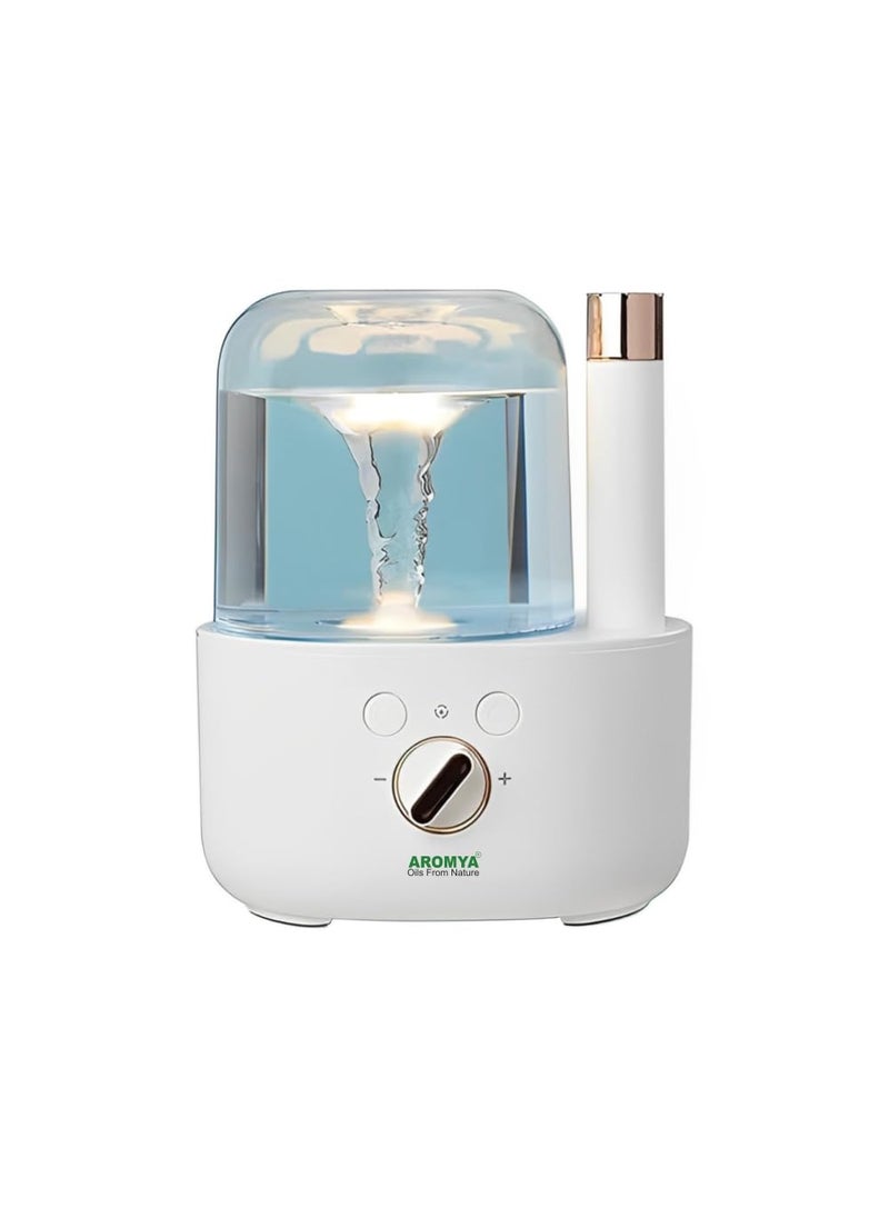 Aromya - oils from nature Aromya Oils from nature Water Spout Humidifier with 1 Litre Capacity Ultrasonic Aromatherapy Essential Oil Diffuser Perfect for Home Decor White  - Image 1