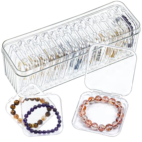 ZEXALOR Clear Travel Jewelry Organizer Box, Rectangular Plastic Storage Container with 15 Sturdy Portable Small Cases for Organizing Beads, Crafts, Earrings, Rings, Necklaces, Small Parts in Drawer - Image 1