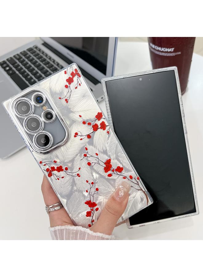 erorex Case For Samsung Galaxy S24+ 5G Electroplating Flower Texture TPU Phone Case - Image 3