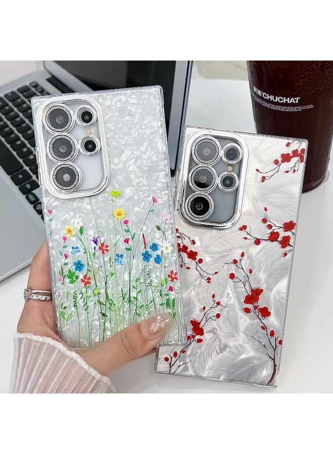 erorex Case For Samsung Galaxy S24+ 5G Electroplating Flower Texture TPU Phone Case - Image 4