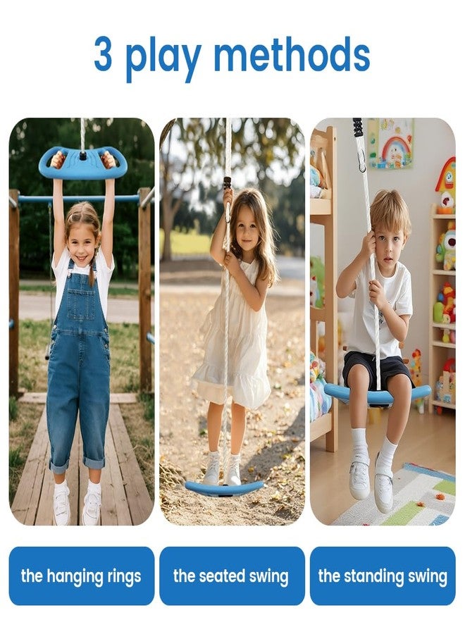 nets Tribe Tree Swing for Kids - 3 -in-1 Multi-Functional Swing Single Disc Seat and Climbing Rope Set - Treehouse and Outdoor Playground Accessories - Image 2