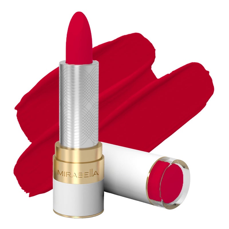 MIRABELLA - Sealed with a Kiss Smudge Proof Lipstick, Long-Lasting No-Bleed Lip Makeup, Hydrating Lip Color with Vegan Lanolin & Vitamin E, Perfect Red - Image 1