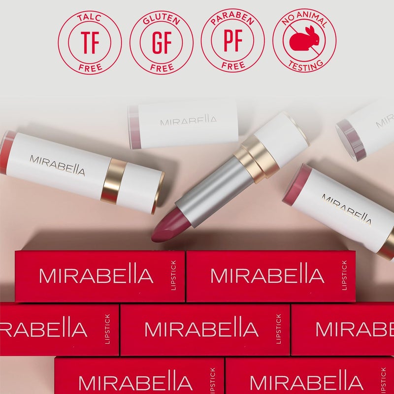 MIRABELLA - Sealed with a Kiss Smudge Proof Lipstick, Long-Lasting No-Bleed Lip Makeup, Hydrating Lip Color with Vegan Lanolin & Vitamin E, Perfect Red - Image 4