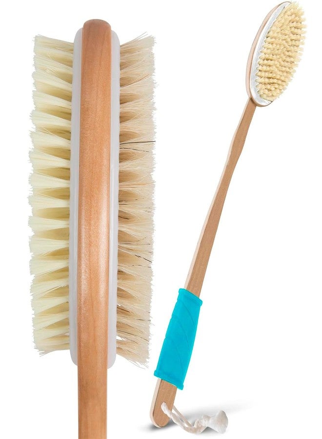 Vive Back Scrubber for Shower - Long Handle Dry Brushing Body Brush with Soft & Stiff Bristles - Exfoliating Shower Loofah & Bath Scrubber Cleaner for Women, Men, Elderly - Antiskid Grip - Image 1