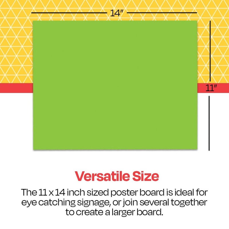 School Smart Poster Board Paper, Neon, Assorted Colors, 12 pt Thick, For Posters, Signs, Crafts, Displays, Classroom Projects, 11 x 14 Inches, 25 Pack - Image 2