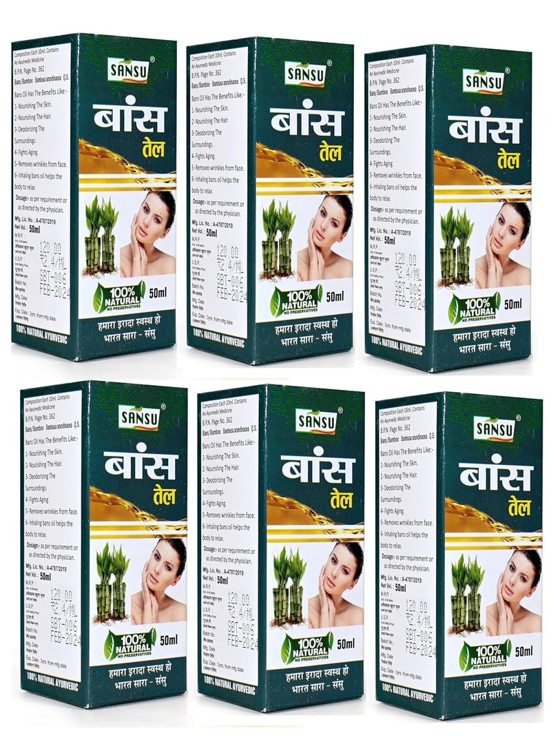 SANSU Sansu Bans Ka Tel 50ml Pack of 6 Natural Pure  - Image 1