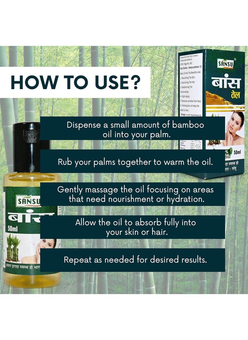 SANSU Sansu Bans Ka Tel 50ml Pack of 6 Natural Pure  - Image 5