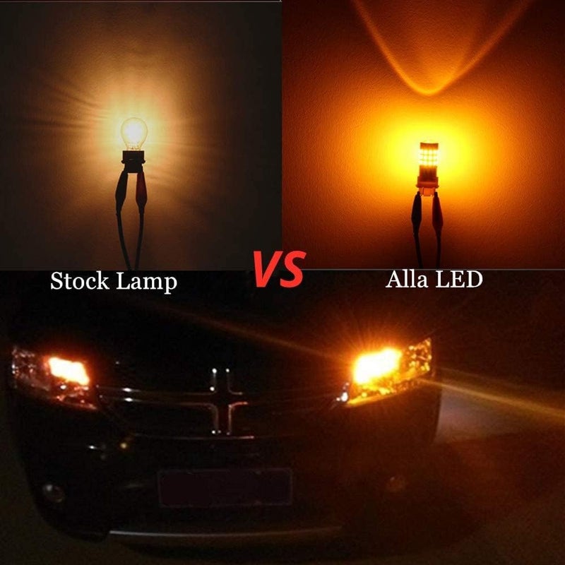 Alla Lighting ألا لايتينج مُحدث حديثًا 7440 7443 LED لفرامل التوقف، والذيل، وإشارات الانعطاف (عُنبر أصفر) - Image 4