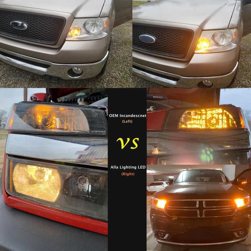 Alla Lighting ألا لايتينج مُحدث حديثًا 7440 7443 LED لفرامل التوقف، والذيل، وإشارات الانعطاف (عُنبر أصفر) - Image 5