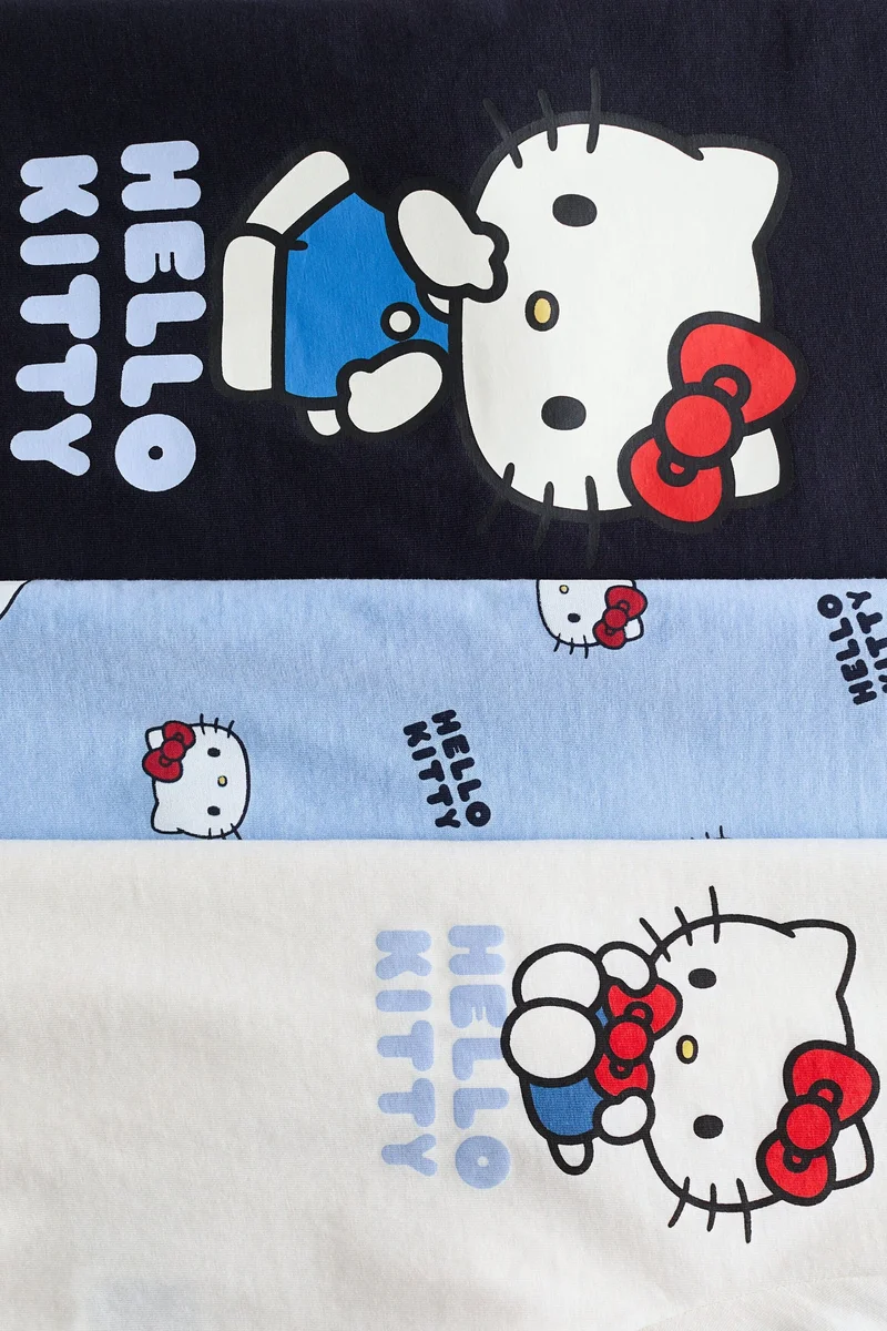 H&M 3-pack printed jersey tops