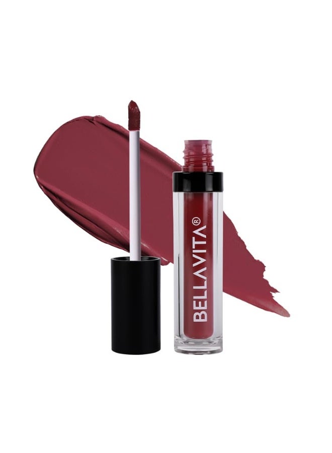 Bella Vita Organic Kiss-Proof Liquid Lipstick | 3.8 Ml | 18-Hr Stay |Transferproof Lipstick | Long Lasting | Ultra Matte Finish | Intense Moisturisation | Waterproof Lipsticks For Women | Berry Nude - Image 1