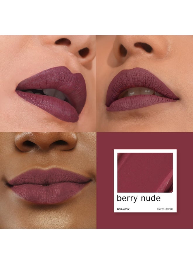 Bella Vita Organic Kiss-Proof Liquid Lipstick | 3.8 Ml | 18-Hr Stay |Transferproof Lipstick | Long Lasting | Ultra Matte Finish | Intense Moisturisation | Waterproof Lipsticks For Women | Berry Nude - Image 5