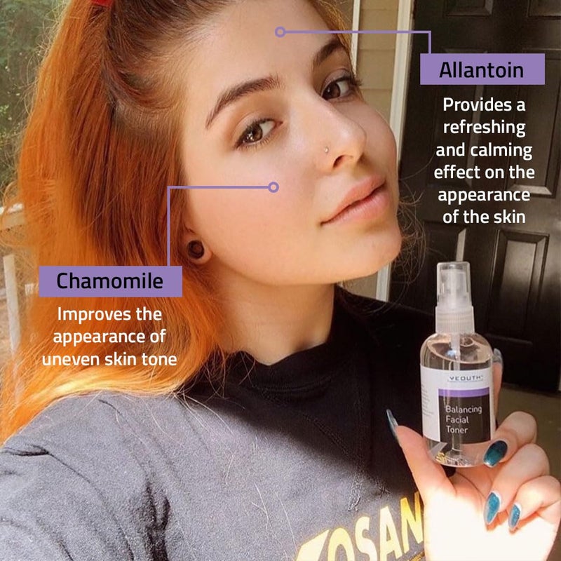 YEOUTH Hydrating Toner for Face Spray with Chamomile and Allantoin, Alcohol Free Facial Care, Refreshing Skin Care Face Toner for Women and Men 3.4 Oz - Image 5