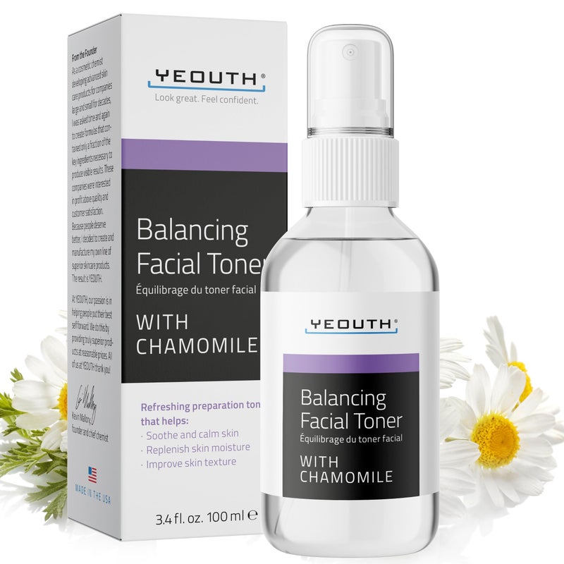 YEOUTH Hydrating Toner for Face Spray with Chamomile and Allantoin, Alcohol Free Facial Care, Refreshing Skin Care Face Toner for Women and Men 3.4 Oz - Image 1