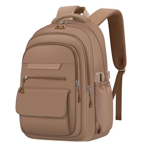 AFGWK Cute Backpack for School Teen Girls Khaki Bookbag Aesthetic Womens Travel Book Bags for School Kids Student Back Packs - Image 1