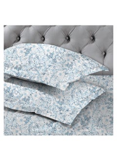 Nadra Collection Fiori Blu Egyptian Cotton Sateen Duvet cover Set  - Image 3