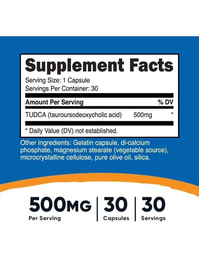 Nutricost نيوتريكوست تودكا 500 مجم، 30 كبسولة (حمض توروسوديوكسيكوليك)  - Image 2