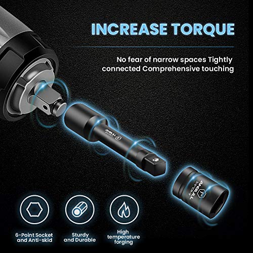 Anbull 3/4" Drive Jumbo Impact Socket Set, 21 Piece Shallow Socket Assortment, 6-Point Standard SAE Sizes (3/4-Inch to 2-Inch) | Cr-V Steel - Image 4
