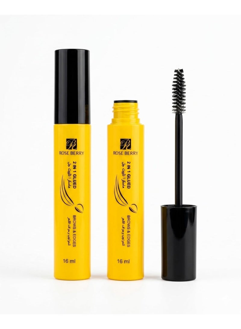 Rose Berry 2 in 1 Glued Brows & Edges Gel Mascara, 16ml - Image 1