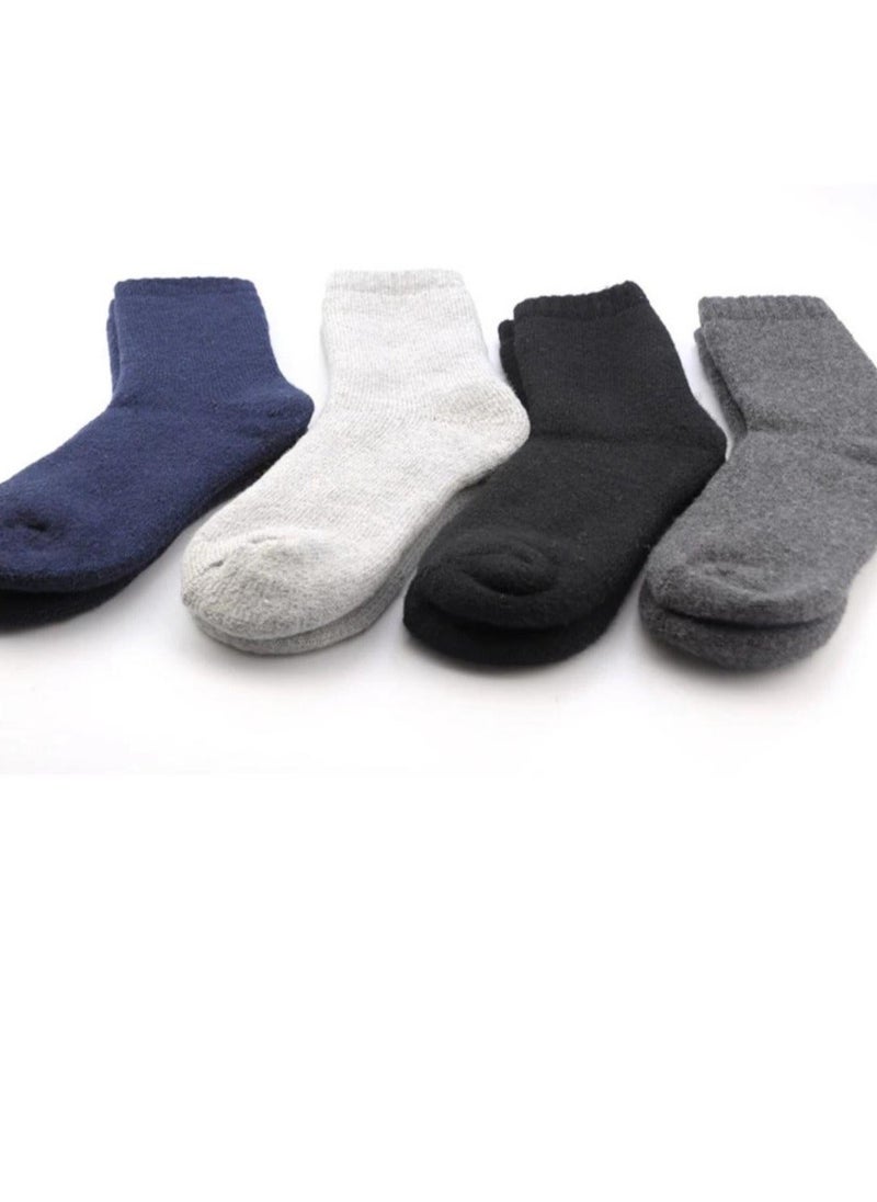 NIBEMINENT A set of 4 high quality thick wool winter socks. Unisex 