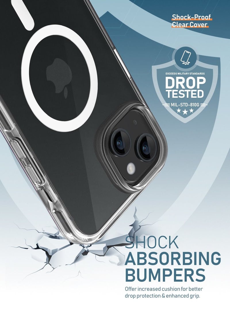 Moxedo 3 in 1 Protection Pack, Tempered Glass Screen Protector, Magnetic Clear Case and Camera Lens Protector Compatible with MagSafe Designed for iPhone 14 - Image 3