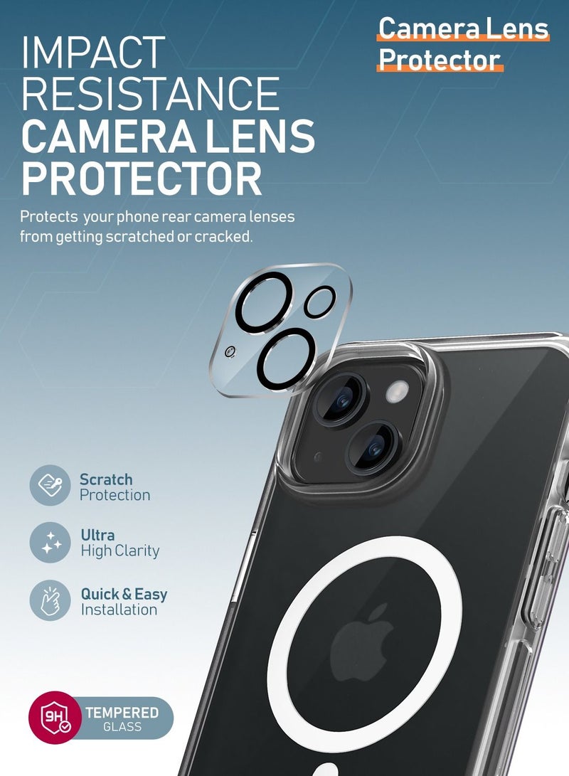 Moxedo 3 in 1 Protection Pack, Tempered Glass Screen Protector, Magnetic Clear Case and Camera Lens Protector Compatible with MagSafe Designed for iPhone 14 - Image 4