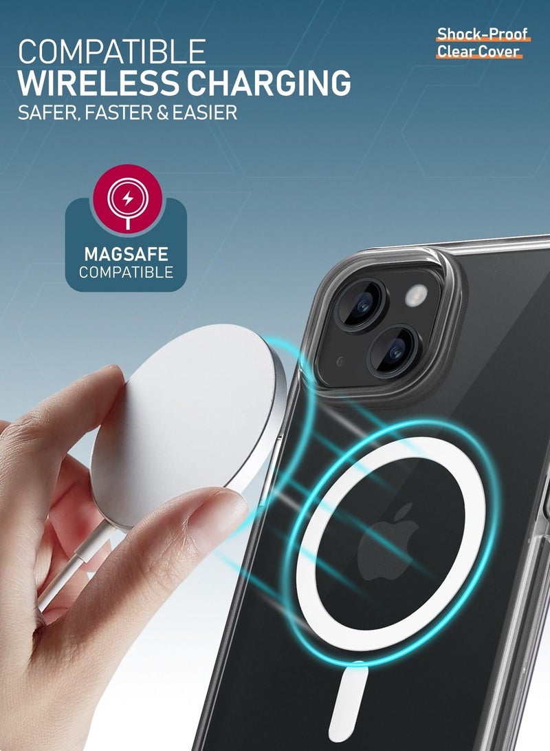 Moxedo 3 in 1 Protection Pack, Tempered Glass Screen Protector, Magnetic Clear Case and Camera Lens Protector Compatible with MagSafe Designed for iPhone 14 - Image 2