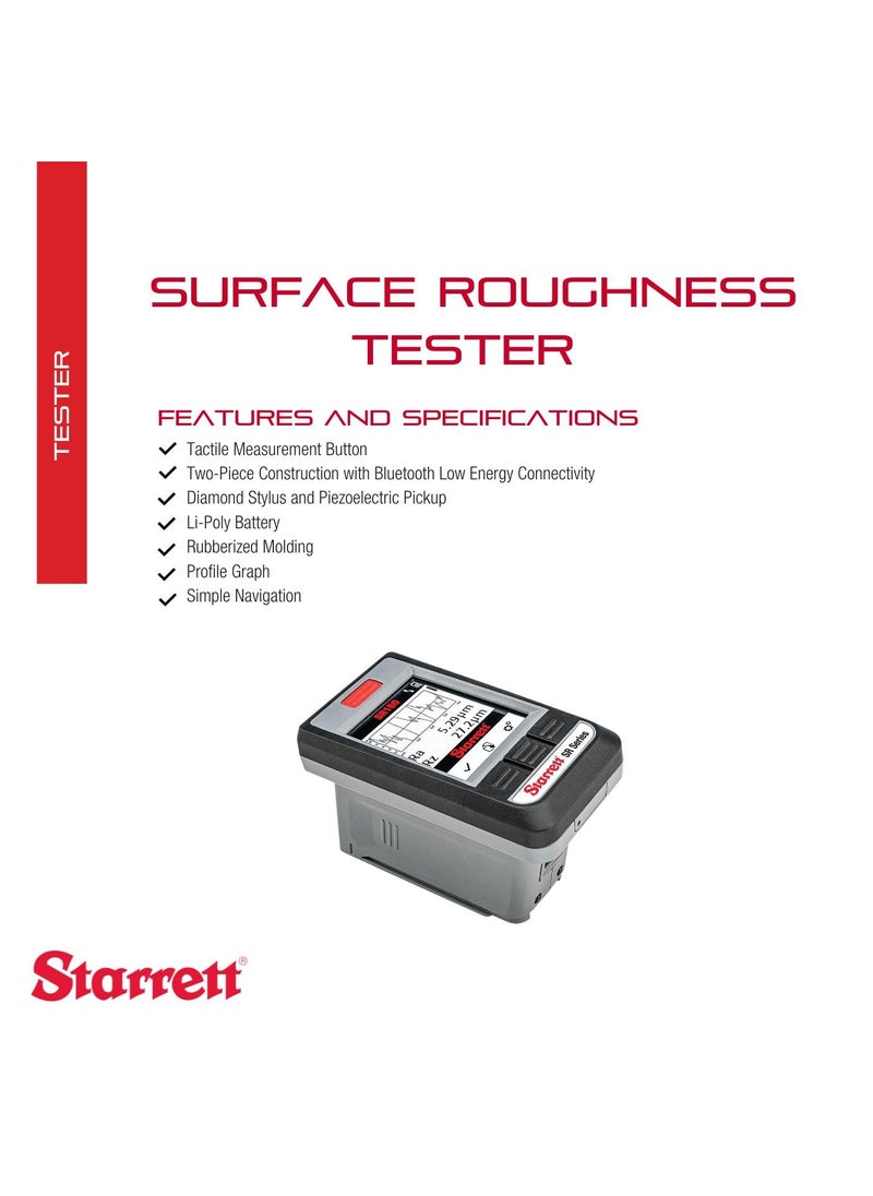 Starrett Starrett Surface Roughness Tester Bluetooth Color Graph Display Measures RaRz1MaxRsk Diamond Stylus  SR160  - Image 3