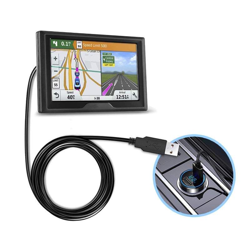 Pixelman GPS Charger Cable,Mini USB 6.6ft Universal GPS Charging Cord With Voltage Regulator Module 90 Degree Angle Mini USB Power Wire for Garmin GPS Navigator Drive 51 65 Nuvi 50lm 2555lmt 2595lmt 40lm 1300 - Image 2