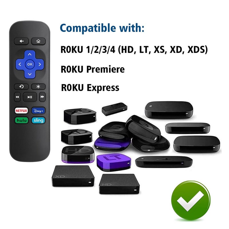 Amiroko Remote Control Replacement for Roku Box, Premiere, Express, Player, for R0KU 1 2 3 4 (NOT for RokuStick or RokuTV) - Image 2