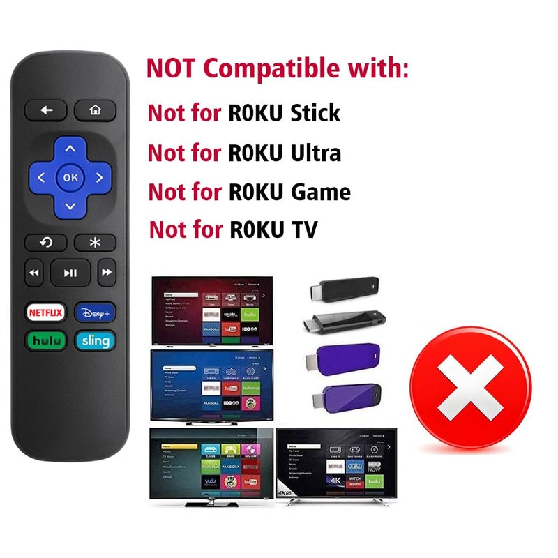 Amiroko Remote Control Replacement for Roku Box, Premiere, Express, Player, for R0KU 1 2 3 4 (NOT for RokuStick or RokuTV) - Image 3