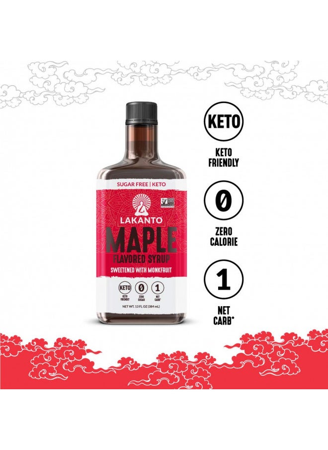 LAKANTO Lakanto Sugar Free Maple Syrup - Monk Fruit Sweetener, Keto Diet Friendly, Vegan, 1g Net Carbs, Pancakes, Waffles, Oatmeal, Coffee, Tea, Granola, Frosting, Marinade, Dressing (13 fl oz - Pack of 3)  - Image 2