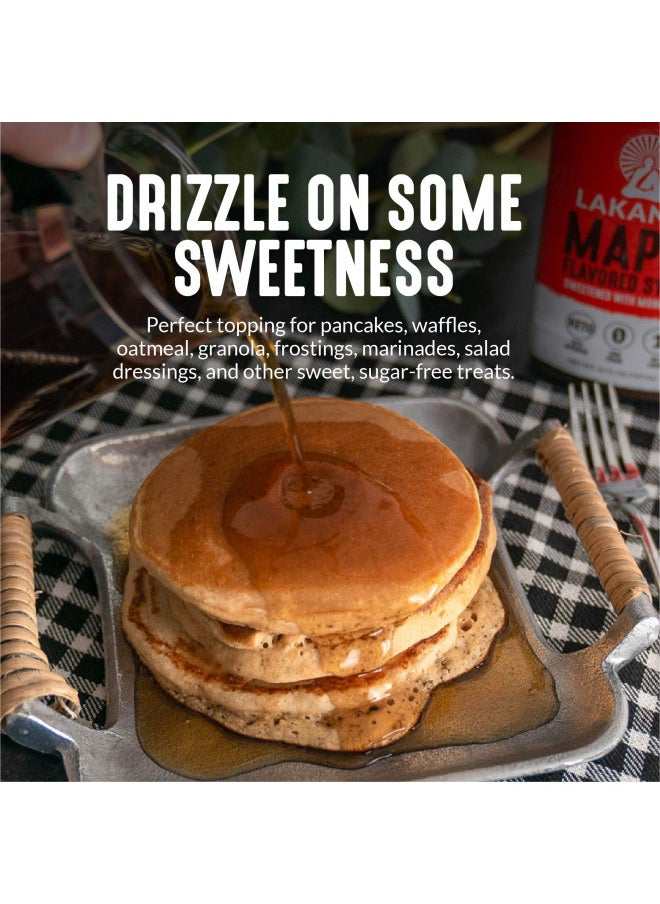 LAKANTO Lakanto Sugar Free Maple Syrup - Monk Fruit Sweetener, Keto Diet Friendly, Vegan, 1g Net Carbs, Pancakes, Waffles, Oatmeal, Coffee, Tea, Granola, Frosting, Marinade, Dressing (13 fl oz - Pack of 3)  - Image 1