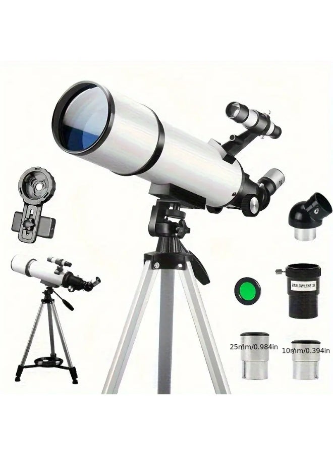 تلسكوب فلكي احترافي للبالغين بعدسة 90 مم وطول بؤري 500 مم – تكبير 150 مرة، تركيز يدوي، تصميم محمول مع حامل للهاتف - Image 1