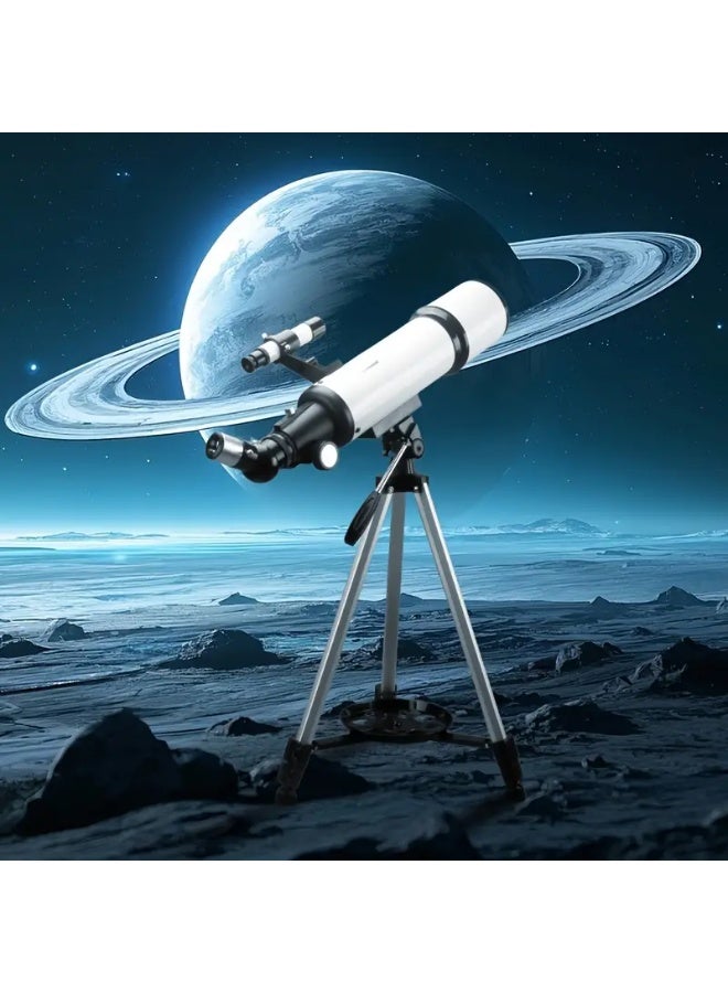 تلسكوب فلكي احترافي للبالغين بعدسة 90 مم وطول بؤري 500 مم – تكبير 150 مرة، تركيز يدوي، تصميم محمول مع حامل للهاتف - Image 5