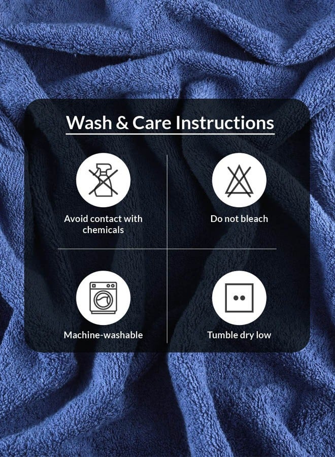 كينغستون طقم مناشف حمام كينجستون عالية الجودة عالية الامتصاص، 2 منشفة حمام، 2 منشفة يد و4 قطع قماش للغسيل، مجموعة مكونة من 8 قطع باللون الأزرق - Image 3