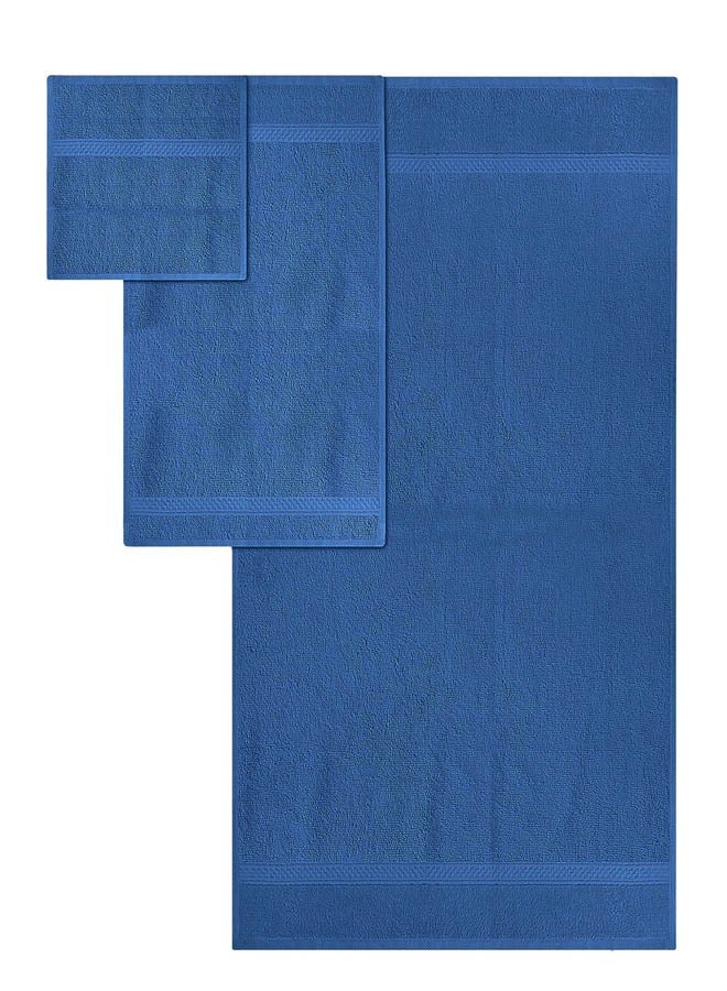 كينغستون طقم مناشف حمام كينجستون عالية الجودة عالية الامتصاص، 2 منشفة حمام، 2 منشفة يد و4 قطع قماش للغسيل، مجموعة مكونة من 8 قطع باللون الأزرق - Image 4
