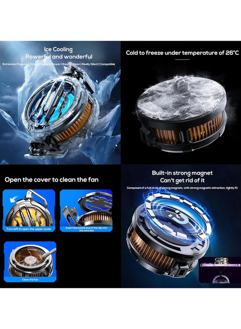 ميمو مبرد الهاتف المحمول لمحبي لعبة PUBG، مصمم لسلسلة iPhone 12/13، البث المباشر وVlog، مشتت حراري أشباه الموصلات بدون ضوضاء iOS Android، iPad Tablet - Image 3