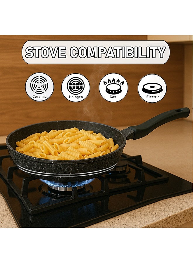 SONEX Granita 9-Piece Non-Stick Cookware Gift Set – Marble Coated Die-Cast Aluminium Pots with Lids & Fry Pan, Durable, Easy to Clean, Scratch-Resistant, 2L to 9L Cooking Capacity - Image 4