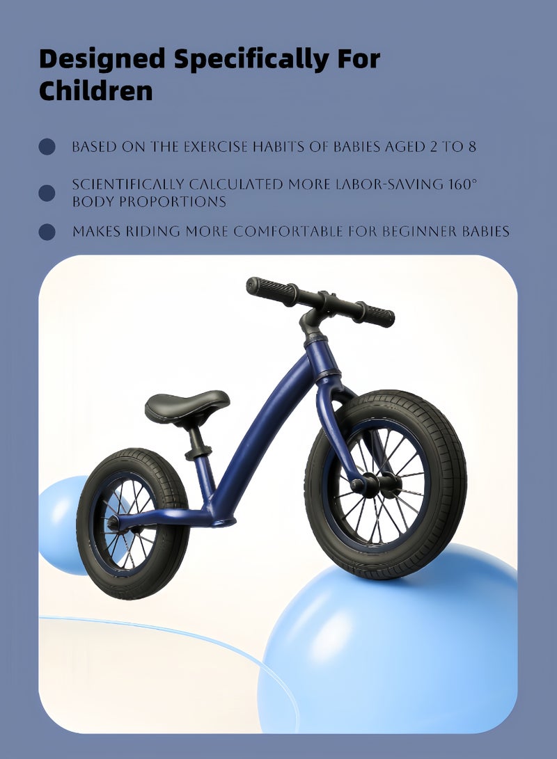 Kids Balance Bike Suitable for 1-6 Years Old Baby Walker with Adjustable Seat No Pedal Children Bicycle Riding Toy 12 Inch  - Image 2