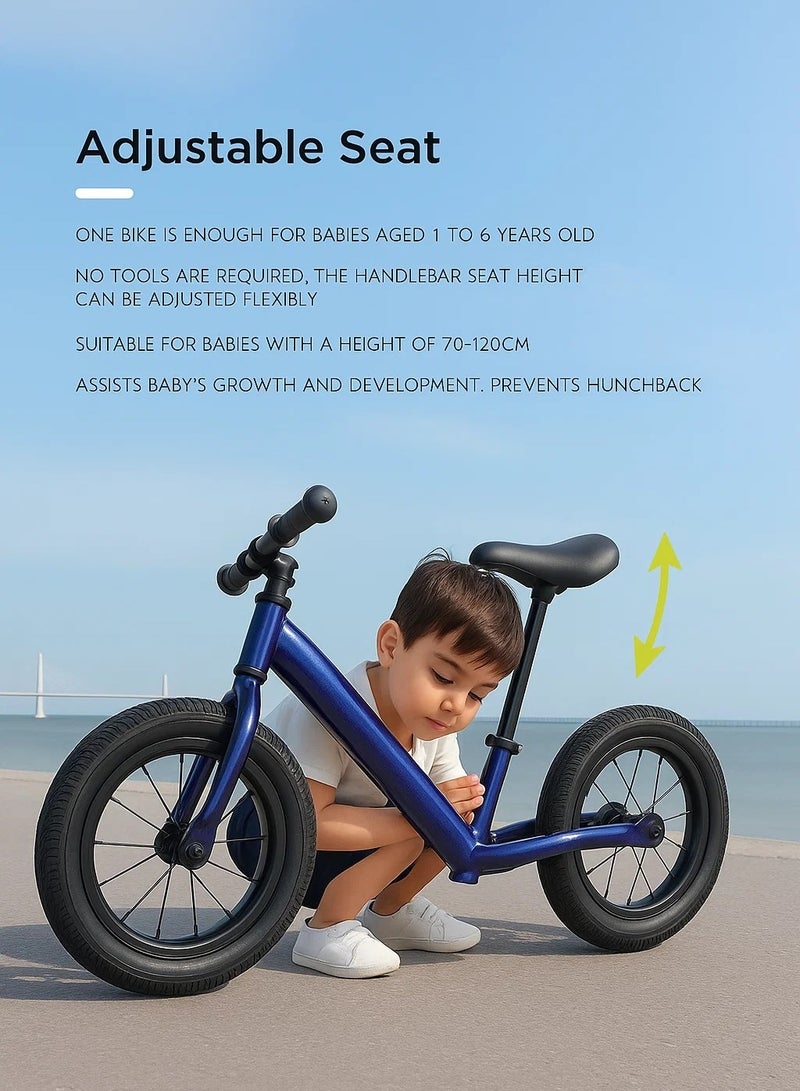 Kids Balance Bike Suitable for 1-6 Years Old Baby Walker with Adjustable Seat No Pedal Children Bicycle Riding Toy 12 Inch  - Image 5