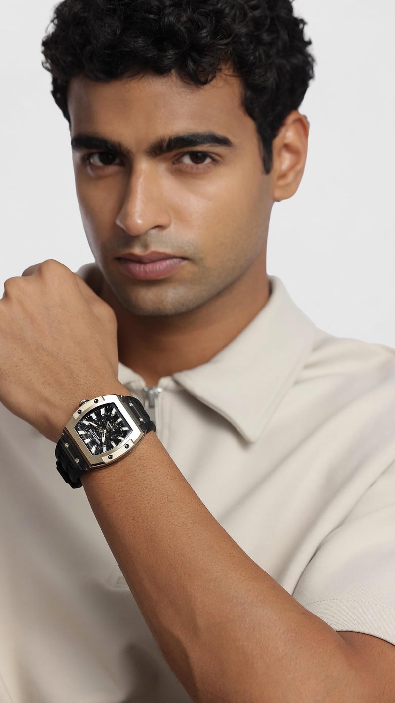Kenneth Cole Automatic Analog Black Dial Black Silicon Strap Watch for Men - KCWGZ0076805MNW - Image 2