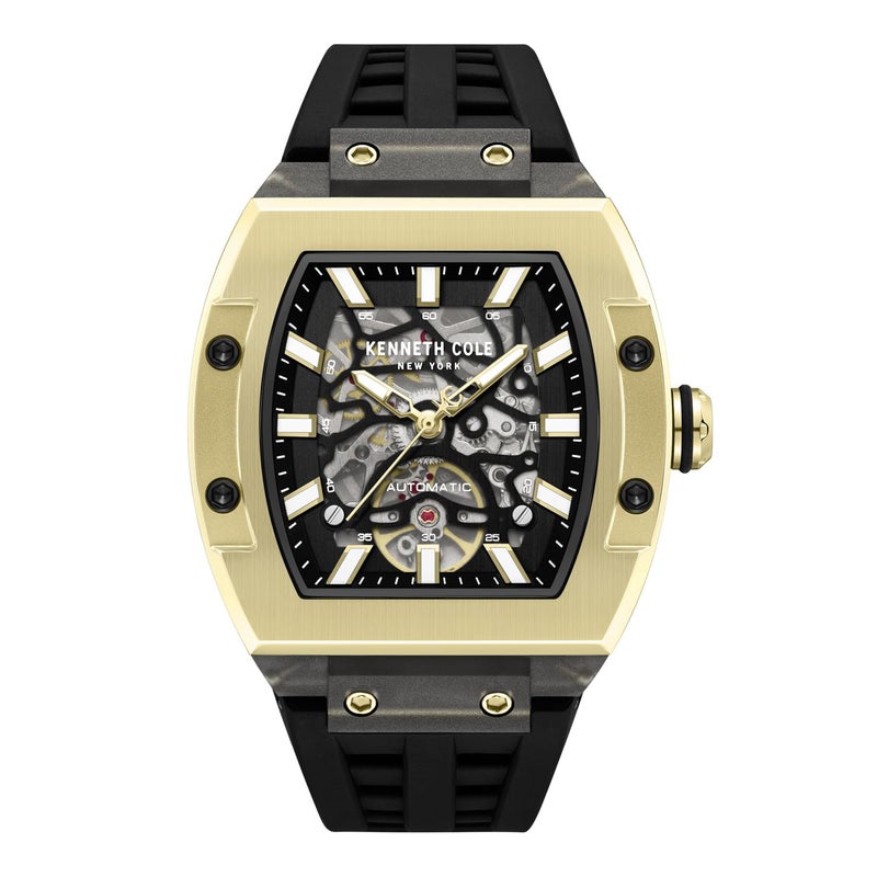 Kenneth Cole Automatic Analog Black Dial Black Silicon Strap Watch for Men - KCWGZ0076805MNW - Image 4